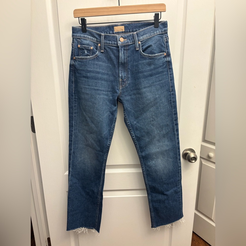1. MOTHER The Mid Rise Rider Ankle Fray Jeans NWT